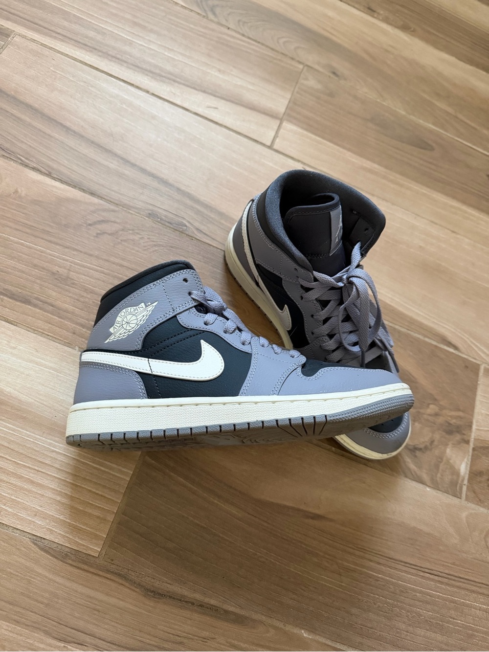 Jordan Air high-top sneakers in Grey, Black, White